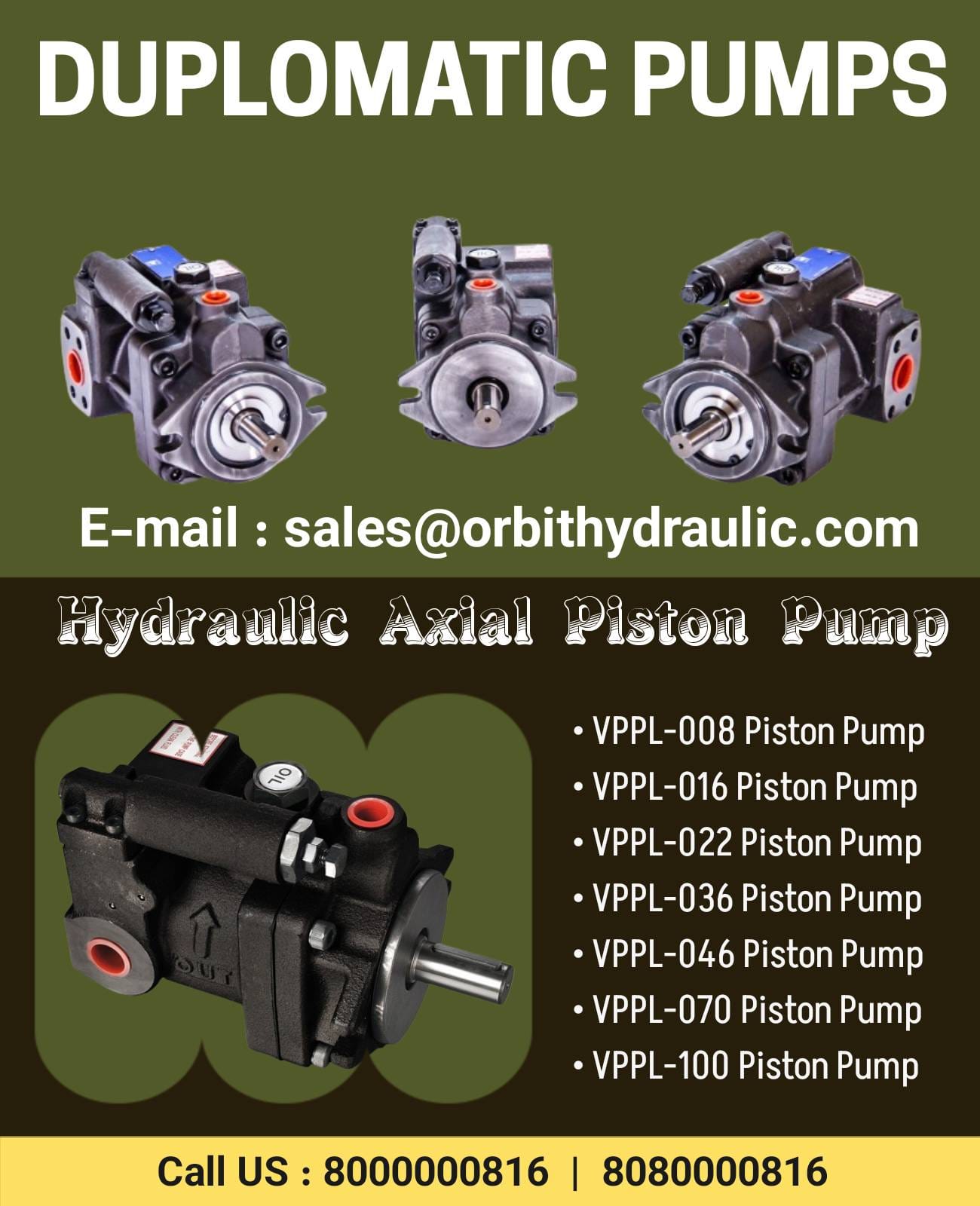 VPPL-016PC5-R00S/20N Duplomatic Hydraulics Axial Piston Pump